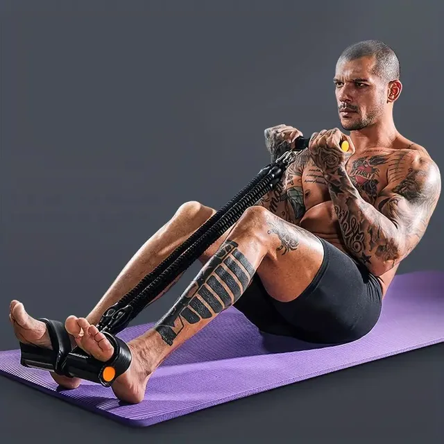 Men Fitness Pedal Type Tensioner Sports Weight Loss Thin Belly Yoga Shaping Exercise Resistance Band At Home 6