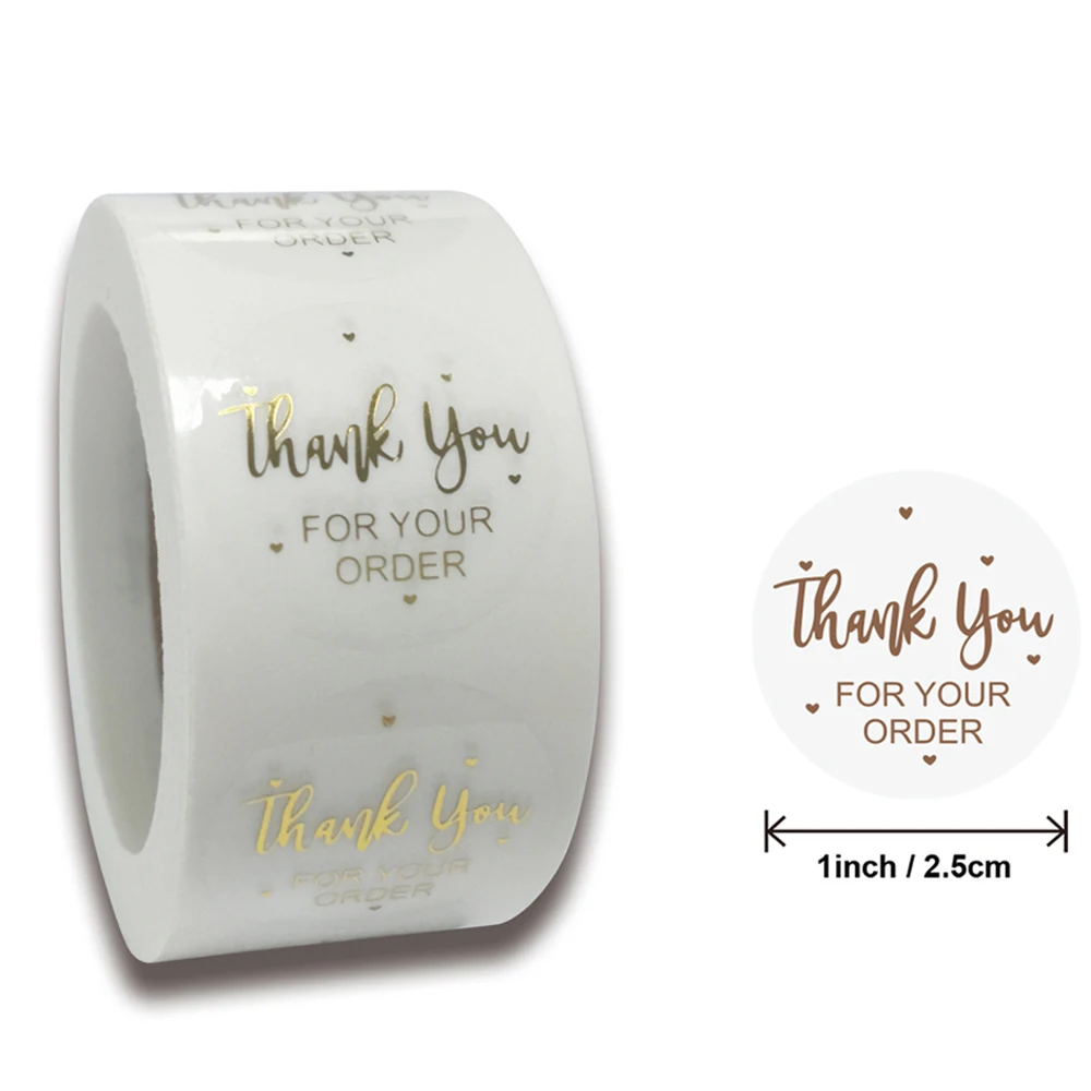50-500pcs Labels 1inch Clear Gold Foil Thank You Stickers For Wedding Pretty Gift Cards Envelope Sealing Label Stickers thank you stickers decorative labels stickers self adhesive stickers adhesive stickers paper stickers
