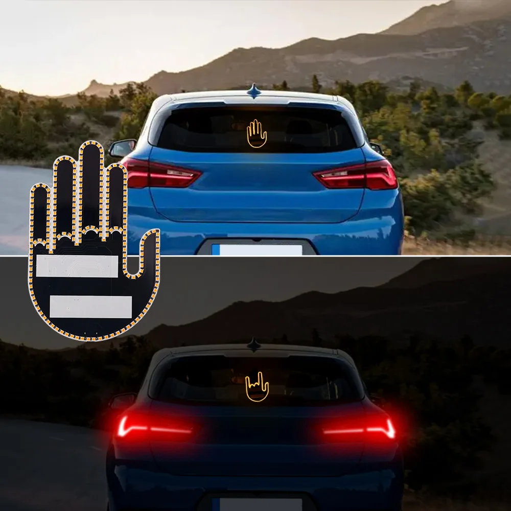 LED Illuminated Gesture Light Car Finger Light With Remote Road Rage Signs Middle Finger Gesture Hand Lamp Three Model led car lights,led lights,led car decorative lights,led car decoration lamp,car ambient lights,led interior lights,car interior lamp