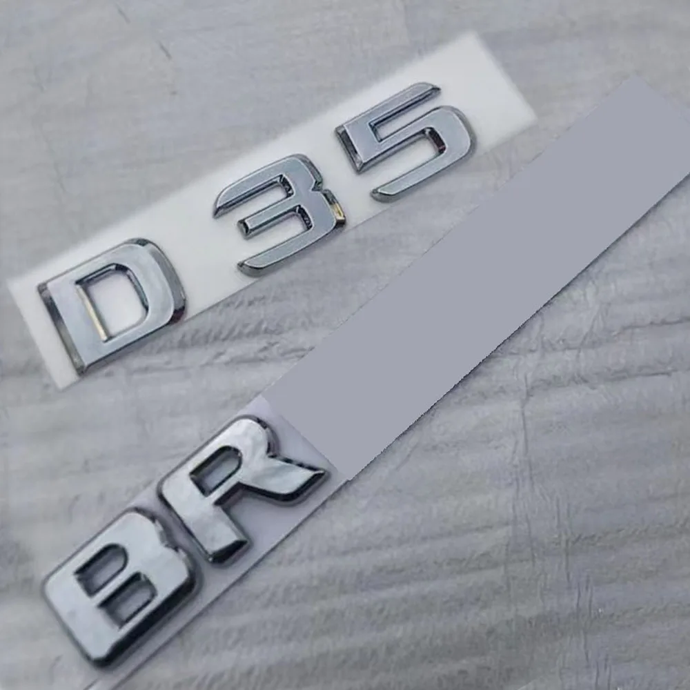 Car Styling Decora Badge Chrome Flat Emblem Brabus D35 Lettering Logo Sticker Accessori Argento Per Mercedes Benz Brabus D35