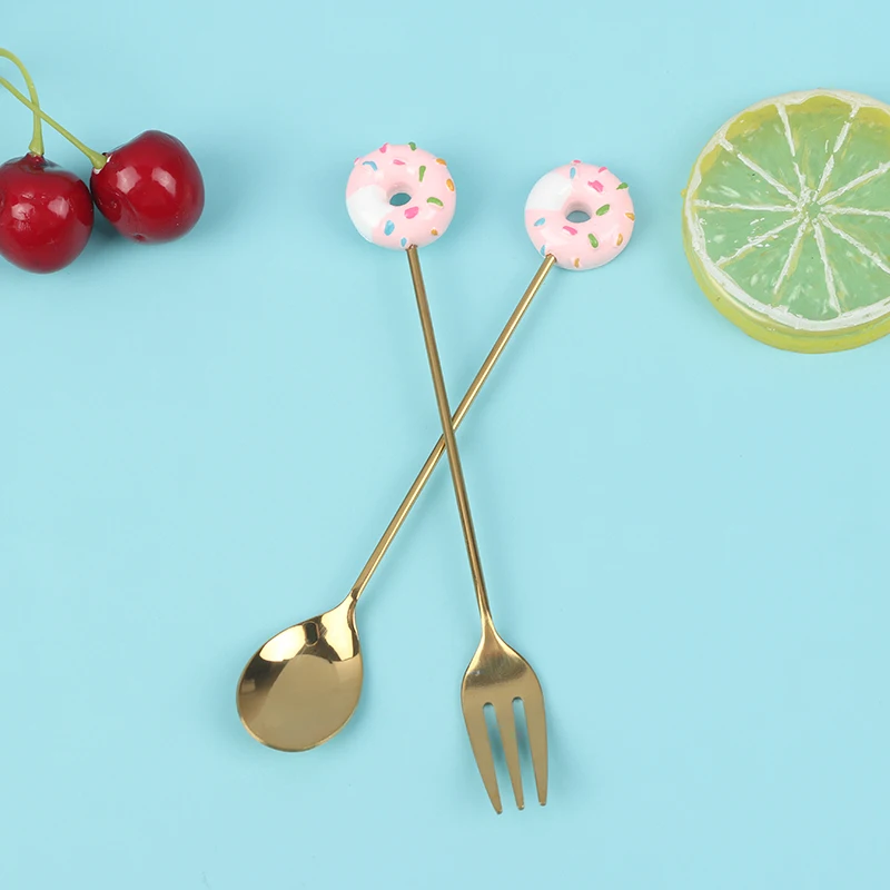 Special Kitchen Tools For Donuts Sugar Spoons Forks Milk Coffee Stirring Spoons