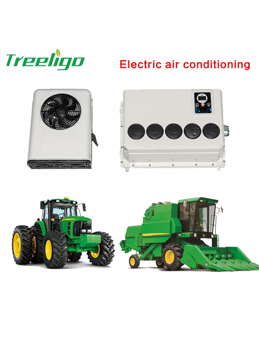 Treeligo electric Air conditioner 12v for Car Bus Tractor Truck Excavators refrigeration Parking