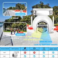 Caméra IP 8MP 4K Wifi PTZ double objectif 2.8mm 8mm 4MP 2K Surveillance extérieure sécurité CCTV vidéo 10x Zoom numérique caméra CamHipro 5