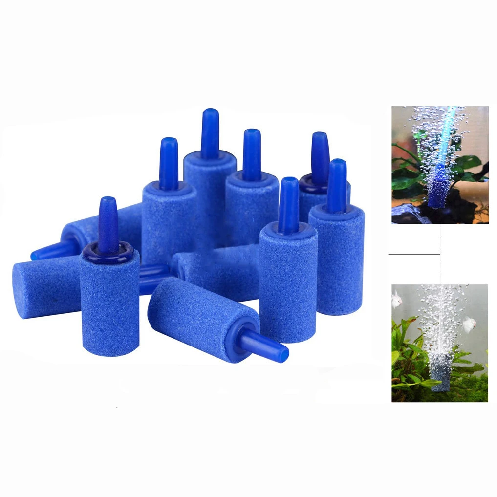 Aquarium Accessories Aquarium Air Stone Aquarium Air Stone Decoration 5pcs Blue Sandstone Cylindrical Aquarium Air Stone Sand Stone Fish Tank Oxygen Diffuser Air Bubbler Decorative