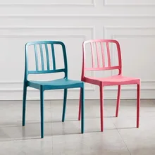

Nordic Plastic Dining Chair Thickened Backrest Solid Durable Adult Leisure Chairs Simple Table Restaurant Chaise Furniture