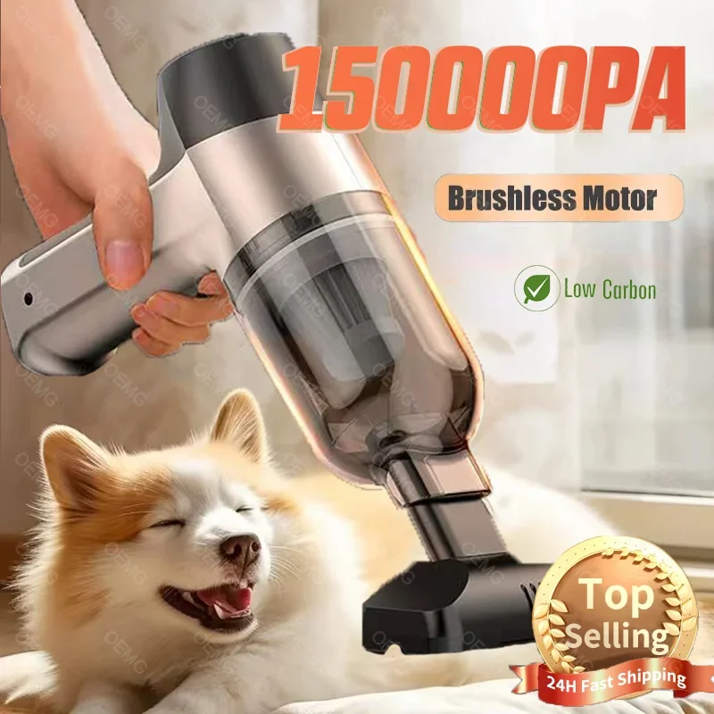 CENRR 150000PA Car Vacuum Cleaner Wireless High Pressure Handheld Portable Cleaner for Home Appliance Strong Suction Car