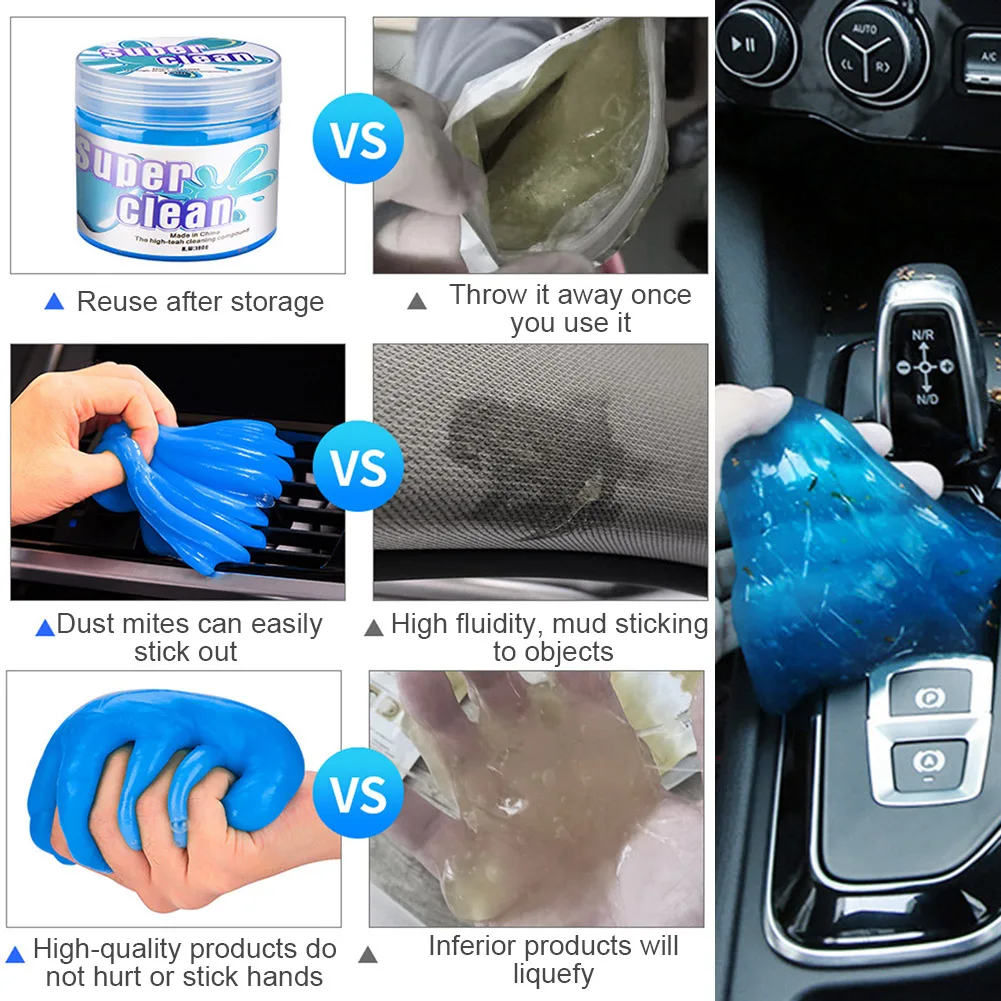 Car Air Vent Magic Dust Cleaner Gel Household Auto Laptop Keyboard Cleaning  Gel Office Gap Wash Mud Removal Slime Rubber