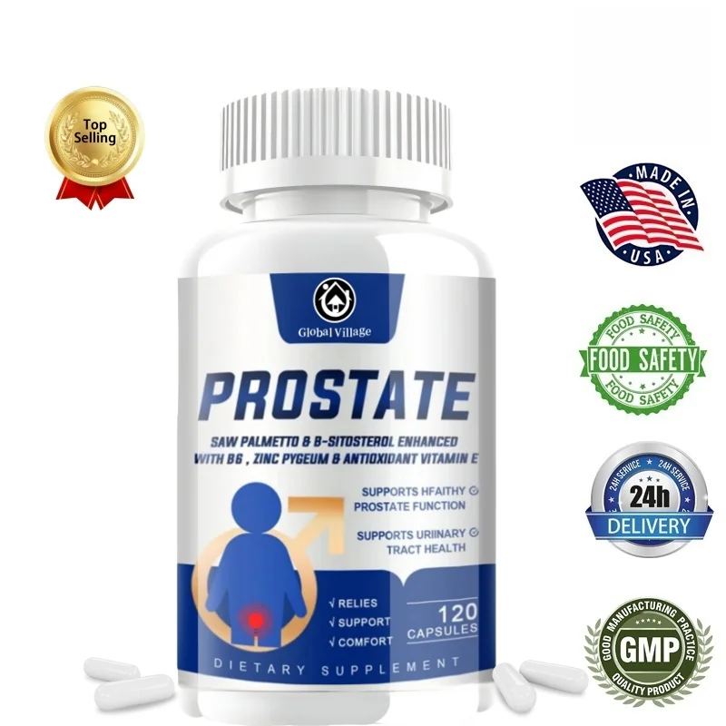 Saw Palmetto for Men Prostate Health Supplement to Promote Urinary Tract Function-120 Count-DHT Blocker Hair Vitamin-Non-GMO