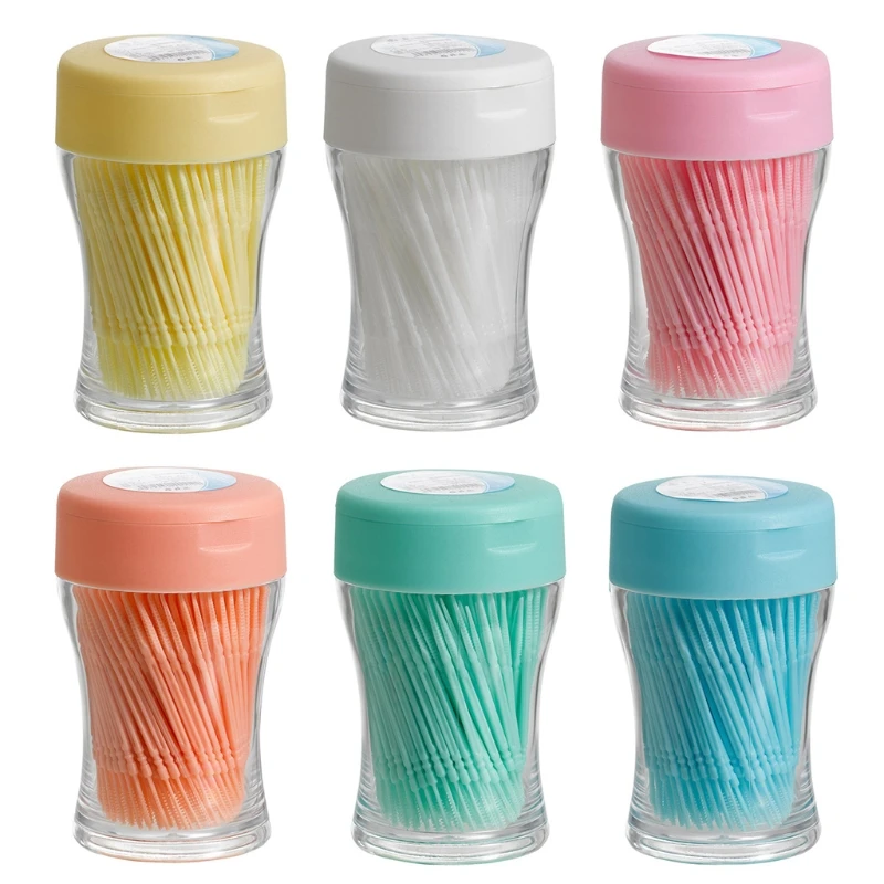 

200Pcs Grade Plastic Toothpick Travel Portable Double-Head Dental Oral Sticks Interdental Floss Cleaners with Drop Shipping