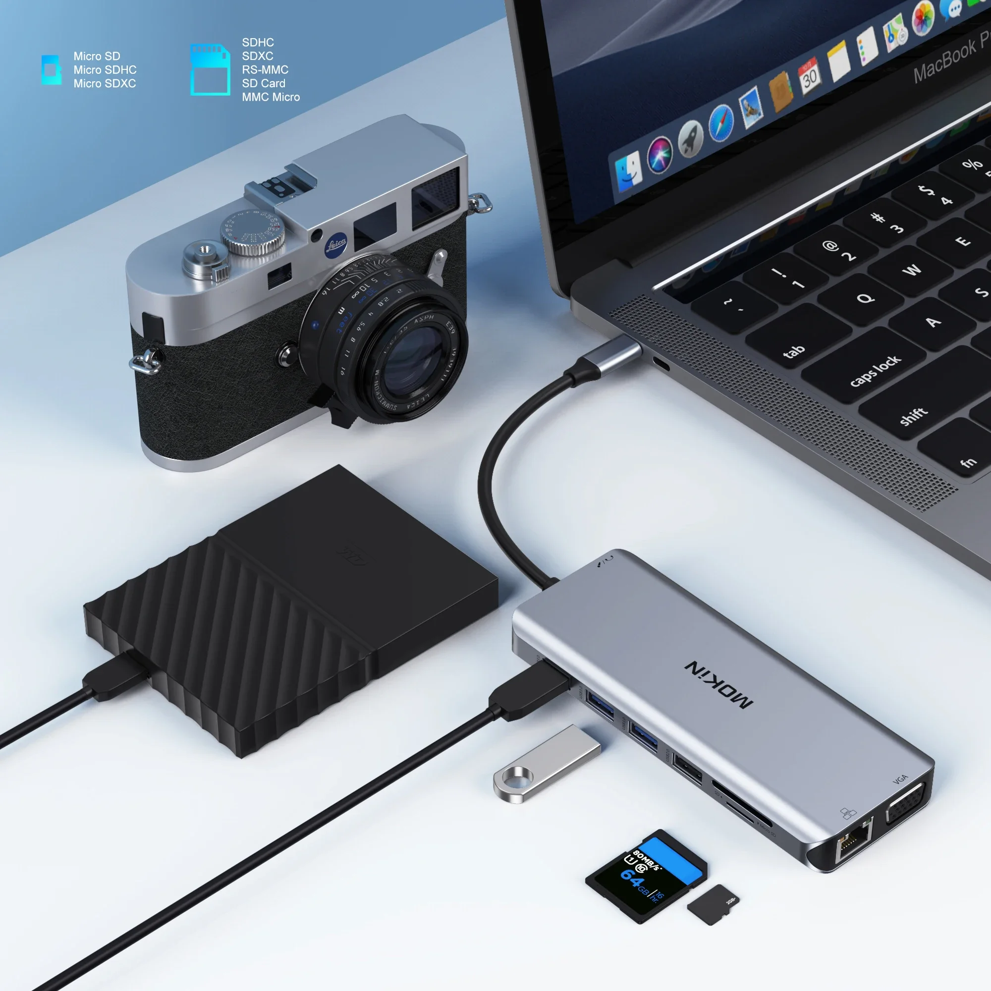 Type C Docking Station Docking Station 14 in 1 Docking Station for MacBook Air/Pro for iPad Thunderbolt Laptop USB 3.0 HDMI 4K 30Hz PD 100W RJ45 1Gbps Audio HUB