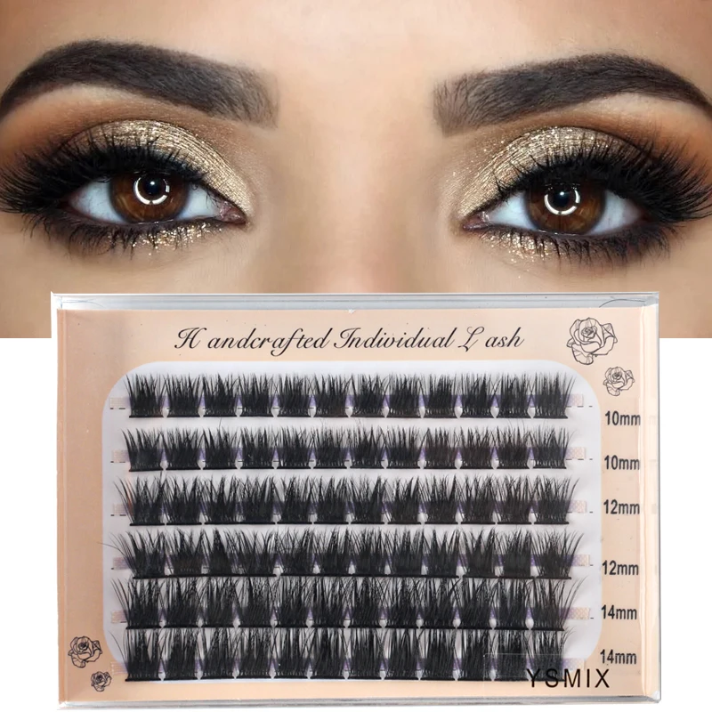 6 Rows 72 Bundles Individual Lashes Fluffy Segmented False Eyelashes