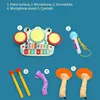 Kids Drum Set Toy for 3 Year Old Girl with Musical Instruments Microphone Lights Piano Keyboard Early Learning Educational Toys 4
