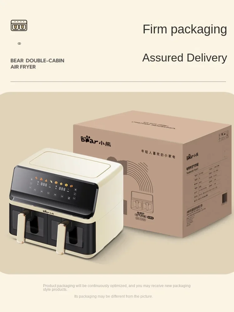 Bear 8L Air Fryer Multi-Functional Large Capacity French Fries Machine Visual Deep Frying Pan Household Double Barrel Kitchen 6