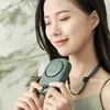 Portable Neck Fan Lazy Person Leafless Usb Waist Hanging High Wind Digital Display Silent Desktop Small Fan 2