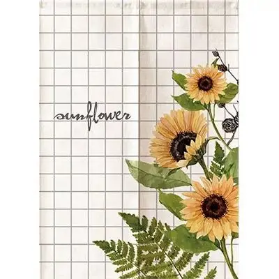 Sunflower Bedroom Shower Partition Door Curtain Office Geomantic Curtain Half Panel Curtain Doorway Hanging Curtain 5