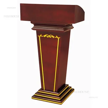 Simple Office School Class Furniture Reception Desks Modern Counter Front Desk Hotel Podium Tables Church Lectern Speech Table 1