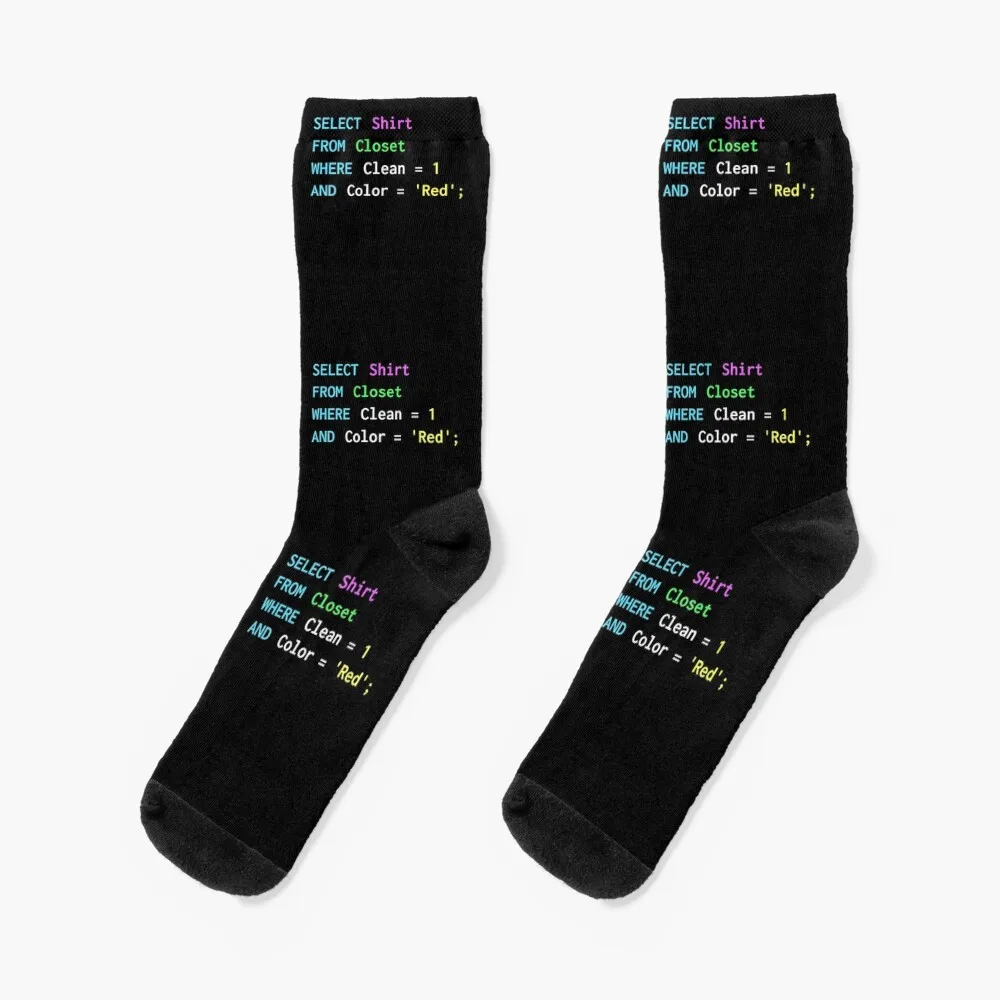 Funny SQL design for SQL programmers, DBA, and DB admins Socks fashionable floral loose Socks Girl Men's