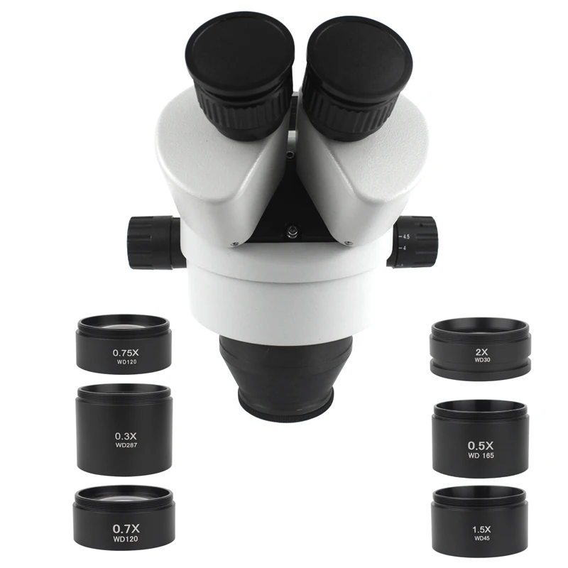 WD165 0.5X 0.7X 0.75X 1.5X 2.0X Auxiliary Objective Lens Thread 48mm Barlow Glass Lens For Stereo trinocular Microscope microscope objective lens