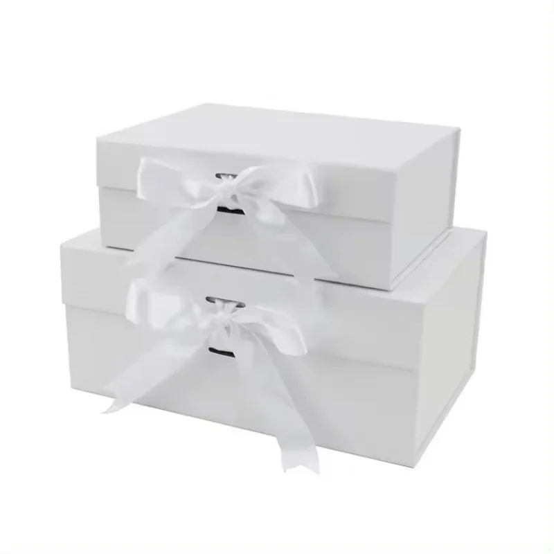 Wholesale 100pcs Custom Foldable Magnetic Gift Boxes with Ribbon, Luxury Book-Shaped Pa... - SKU CFMB2234 - UGI Packaging