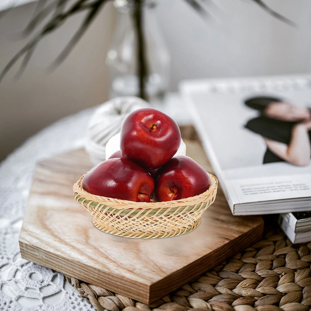 5 Pcs Artificial Fruit Red Home Decor Decorations Fake Watermelon Decors Photo Prop Realistic Red Delicious Apples Artificial artificial fruits and vegetables