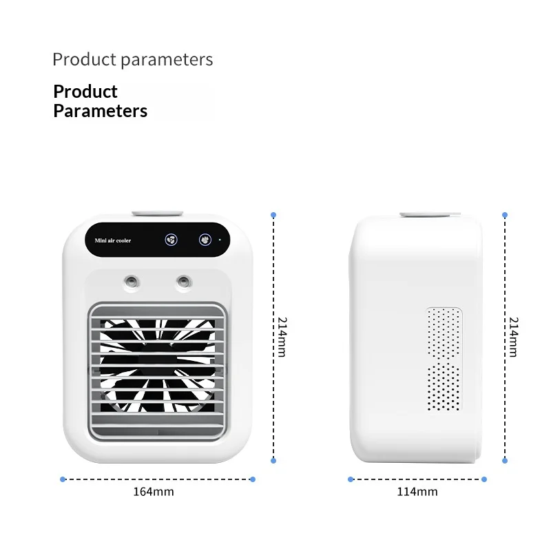Raffrescatore Portatile per Dormitorio con Umidificazione, Ventilatore Elettrico, Raffrescatore d'Aria Mobile da Tavolo per Piccoli Condizionatori Domestici - Image 4