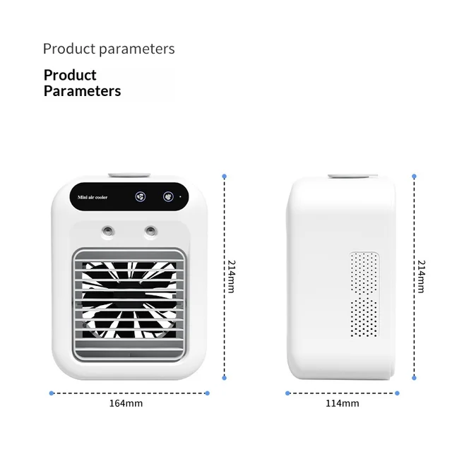 Refroidisseur d'air portable pour dortoir avec humidification, ventilateur électrique, climatiseur mobile de bureau pour petits appareils électroménagers 1