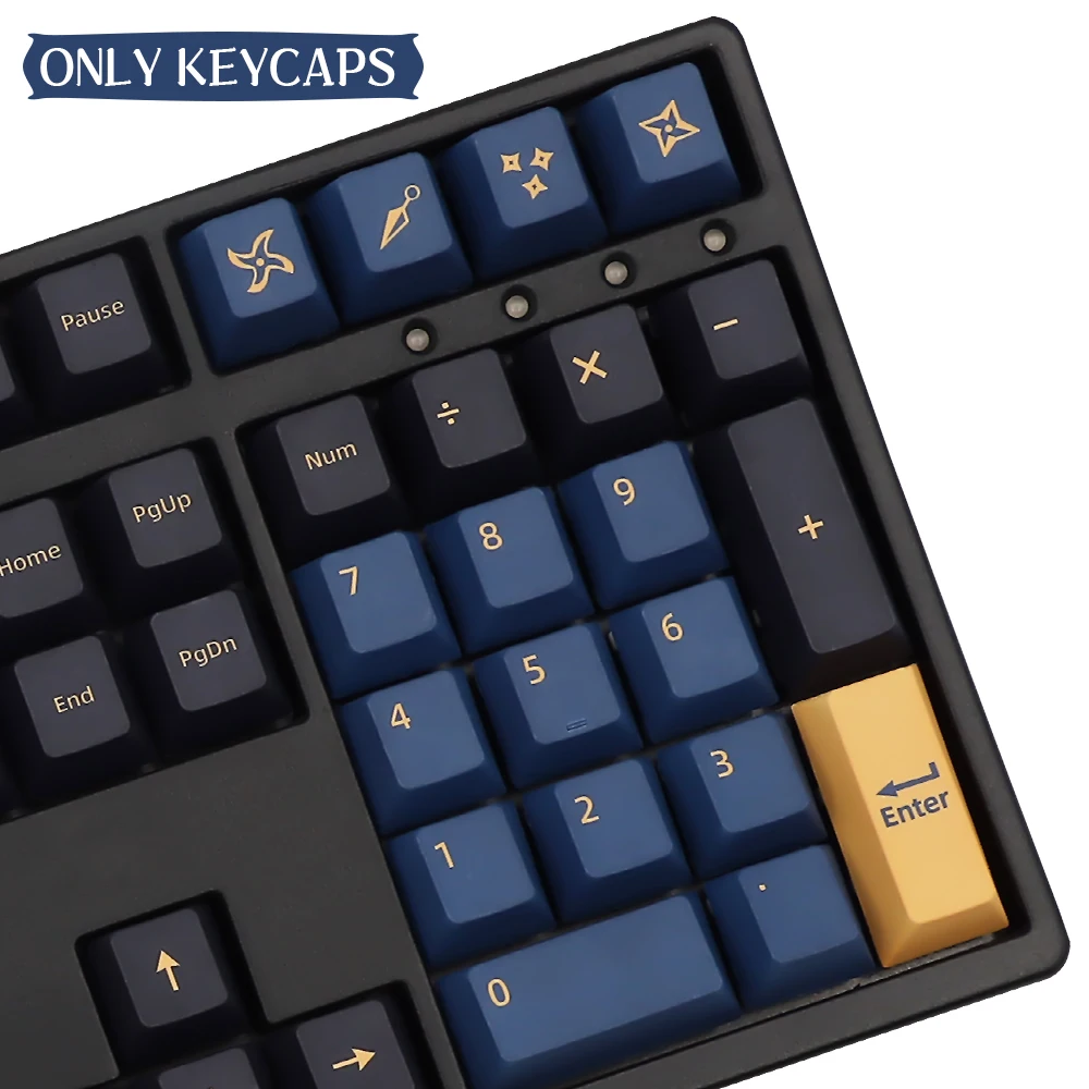 Samurai Azul Keycaps Perfil Cereja para Teclado Mecânico Gmk Inglês Japonês Coreano Russo Pbt - Imagem 5