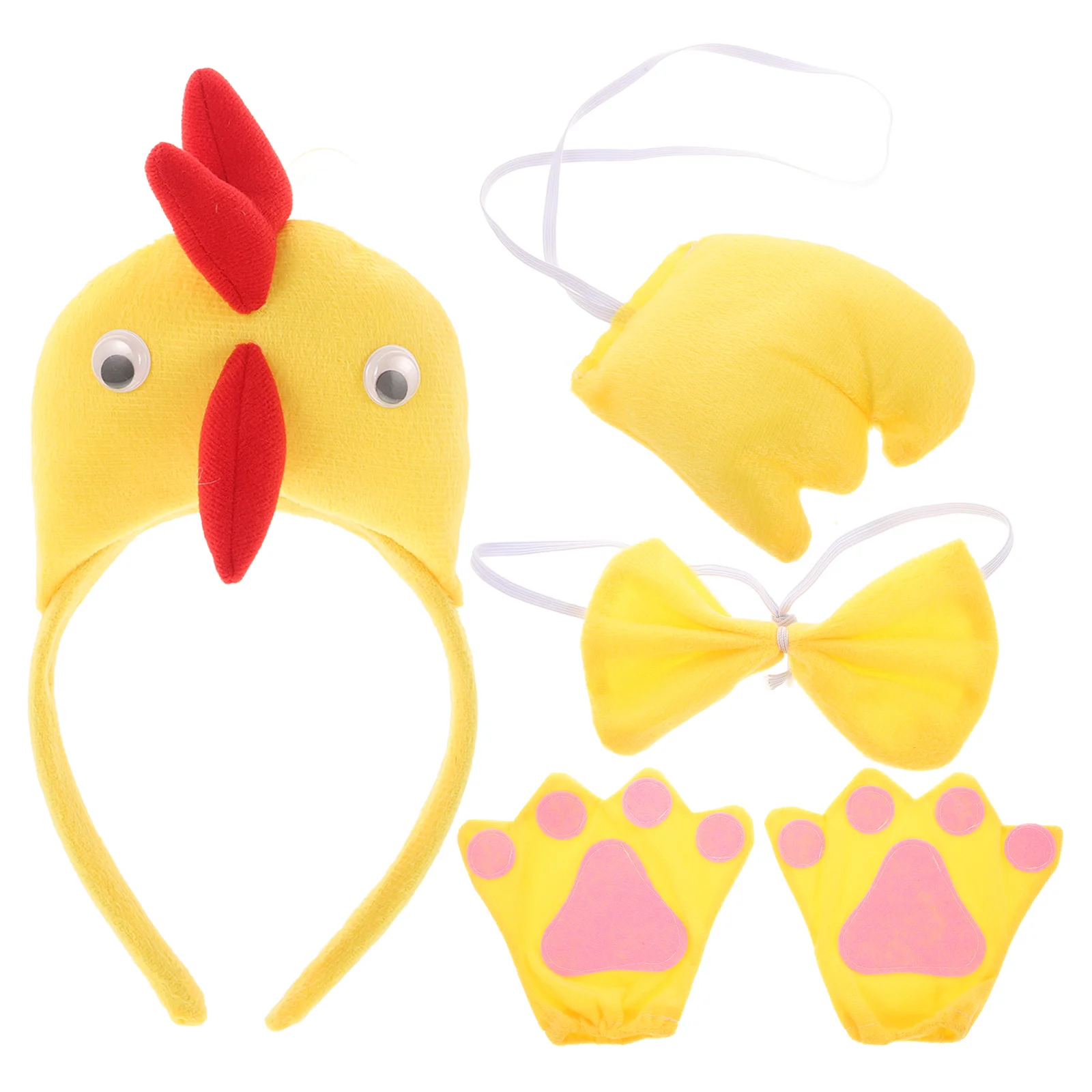 

Chicken Headband Party Costume Hairband Tail Accessories Photo Props Cosplay Supplies Ear Decorate for