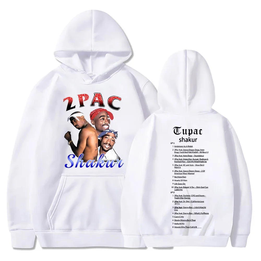 thumbnail image 1 of Tupac-Sudadera con capucha para hombre y mujer, suéter con estampado de rapero Y2k, ropa de calle informal, holgada, de lana, para otoño, 1 of 5