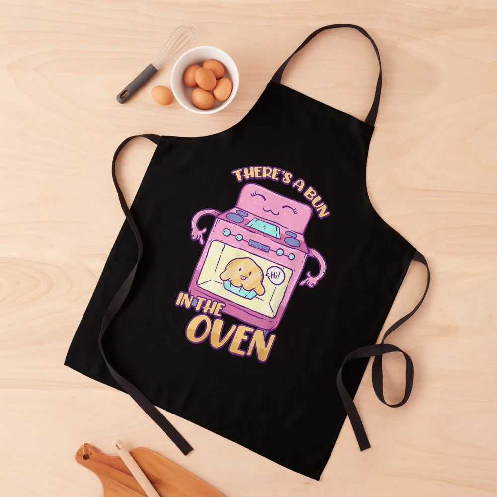 

Theres A Bun In The Oven Apron For Women Ladies Kitchen Special Accessories men Apron