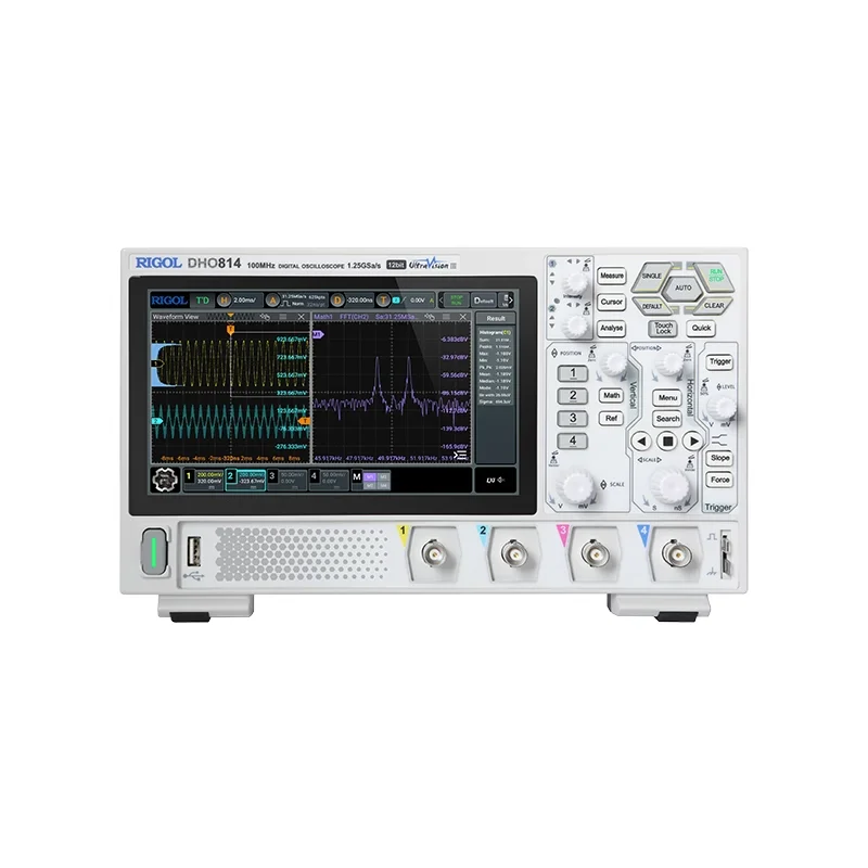 Rigol Super Light Digital Oscilloscope DHO802/DHO804/DHO812/DHO814 2/4Channel 70/100MHz 12 Bit 1.25GSa/Sec 25MPts Depth 2