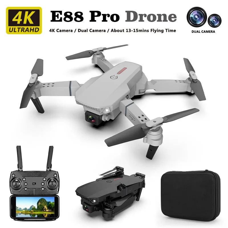 2022New Quadcopter E88 Pro WIFI FPV Drone Wide Angle HD 4K Camera Height Hold RC Foldable Quadcopter Gift Toy - AliExpress