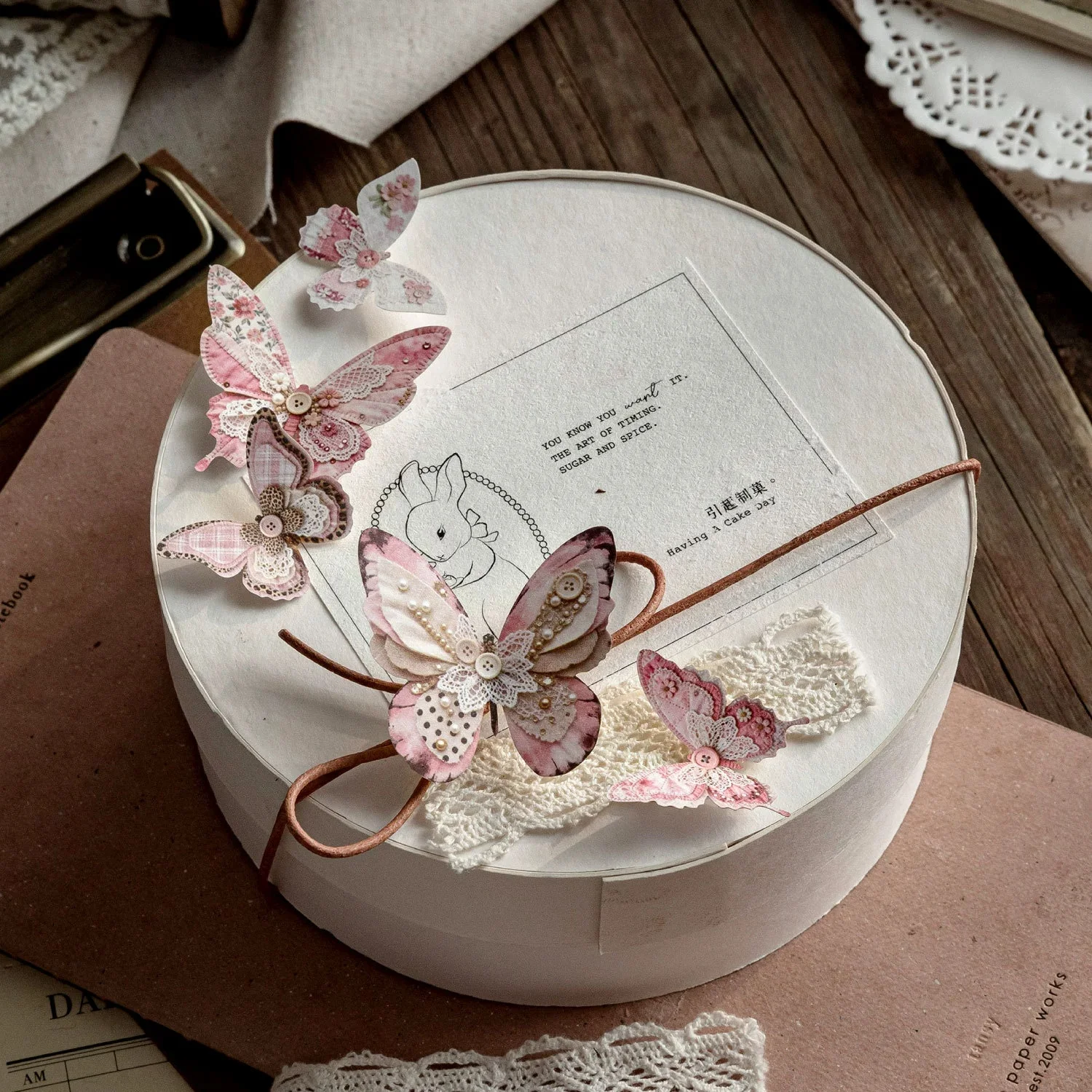 25개 빈티지 나비 스크랩북 스티커, 레트로 감성 저널 장식, DIY 종이 공예 용품 (불렛 저널용)