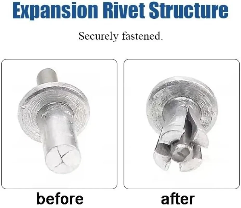 Rivets and Fasteners Aluminum Alloy Expansion Rivets Hammer Drive Expansion Nails Head Piercing Rivet Stainless Steel Rod Screws Board Wall