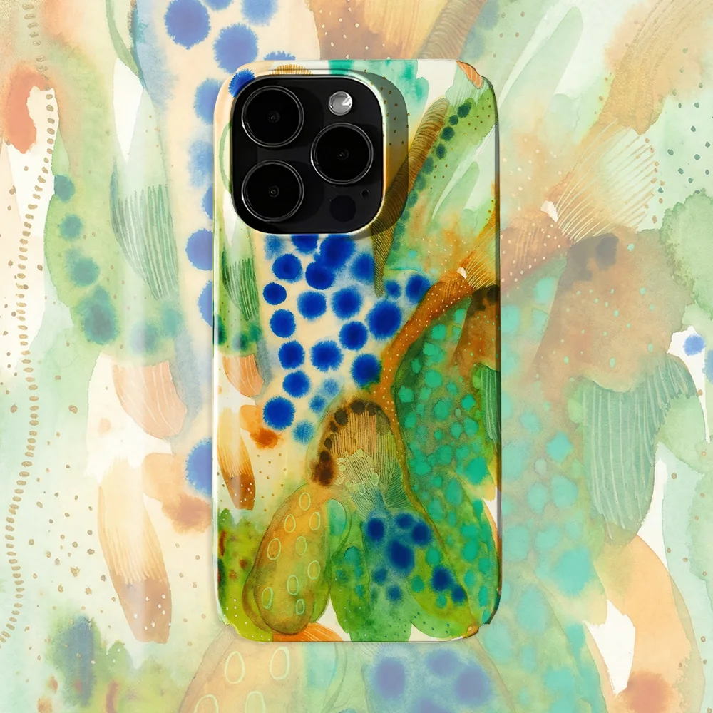 Glossy Watercolor Dot Art Phone Case - Hard Protective Cover