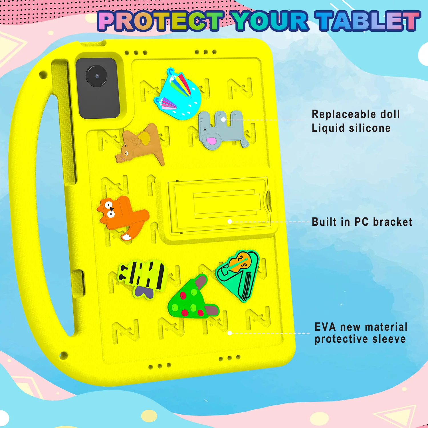 Children's 12.1 EVA Tablet Case with Handle & Stand - Cute & Durable Design