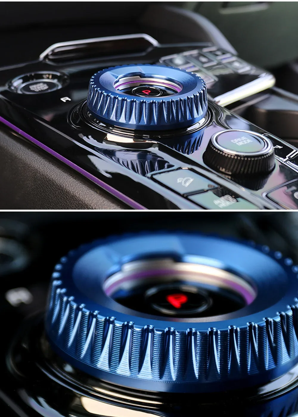 Heißer Aluminium Schwarz Rot Bule Zentrale Getriebe Shift Konb Ring Abdeckung Shift Getriebe Trim Für Kia Sportage NQ5 Seltos 2022-2024 – Detail 6