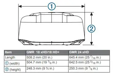 Marine Radar GMR 18 HD+ Part Number 010-01719-00