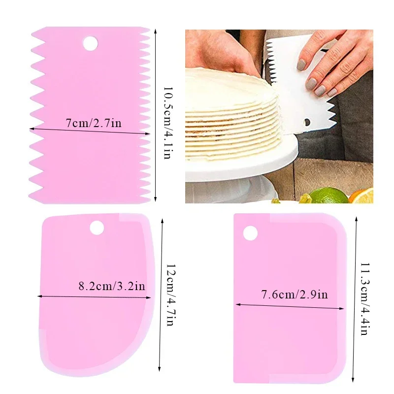 Cake Scraper Plastic Baking Tools Plastic Cream Scraper Cream Cake Dough Cutter Baking Kitchen Accessories Kitchen Gadgets Dough Scraper Baking Tool Dough Cutter Baking Accessories Cake Scraper