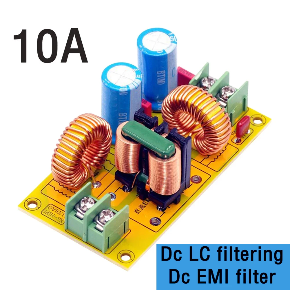 

DC LC Electromagnetic Interference Filter EMI 10A 20A DC50V Common Mode Filter Purify DC Power Supply Device