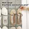 24/28 Grid Wall-mounted Sundries Shoe Organiser Fabric Closet Bag Storage Rack Mesh Pocket Clear Hanging Over The Door Cloth Box 3