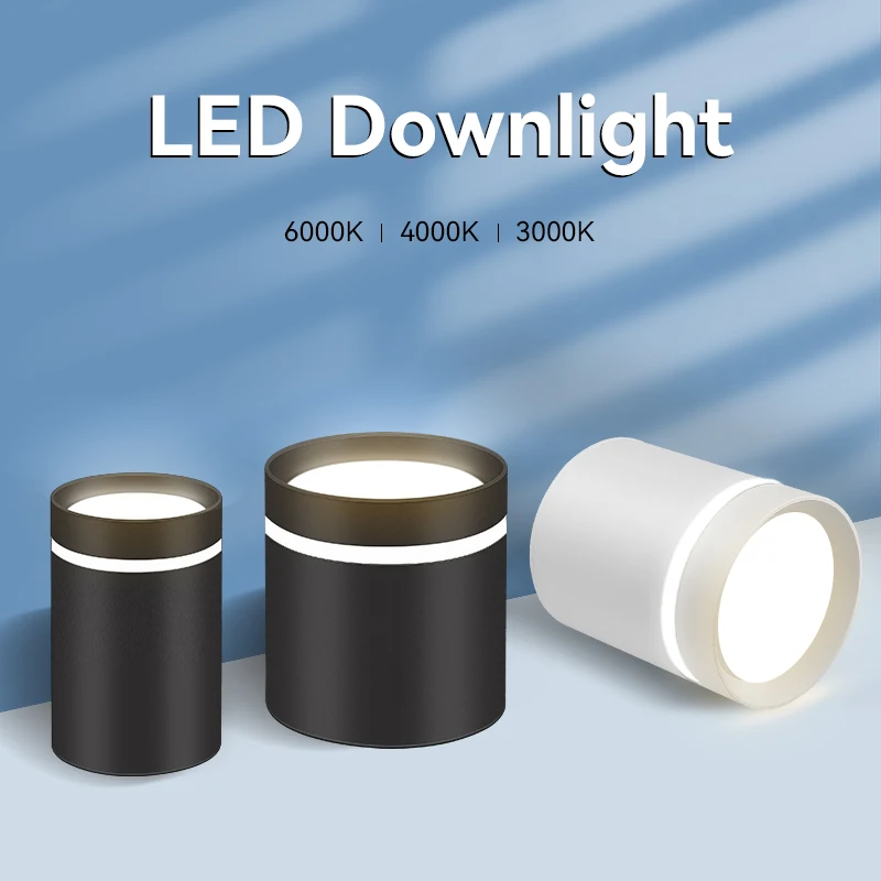 Spot LED Downlight 220V LED Spotlight 5W 10W 15W Tricolor Spot Lamp Ceiling Lighting Fixture for Living Room Kitchen Corridor