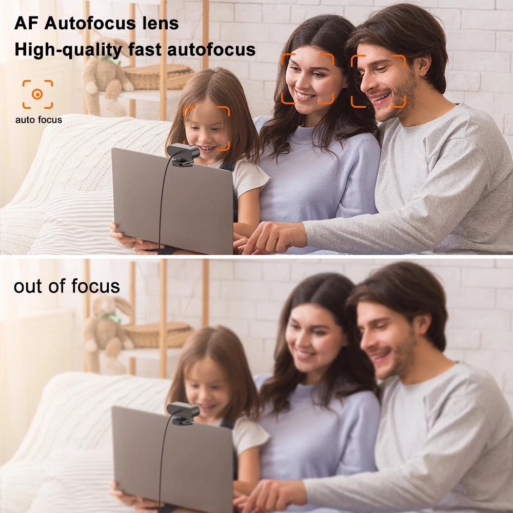 Ultra HD USB Webcam with Microphone and Auto Focus