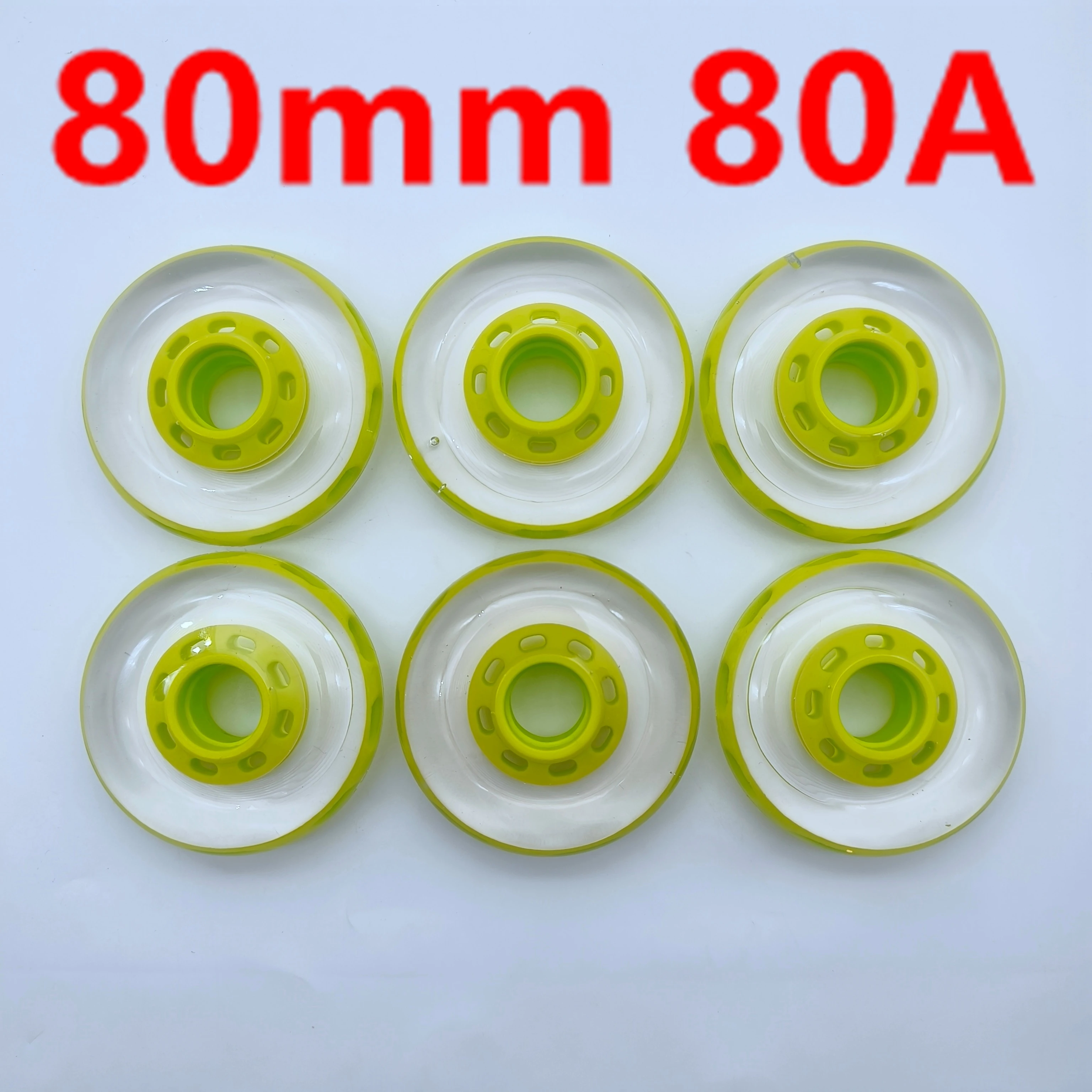 inline skate wheel 80mm 80A transparent wheel 8pcs/lot