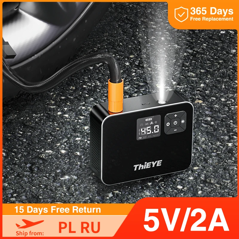ThiEYE Air Compressor Digital Tire Inflator For Auto Motorcycle Bicycle