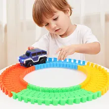 

Car Rail Track Toys Magic Car Track Set DIY Assemble Electric Rail Car Toy Battery Operated Race Track Toy for Boys Girls