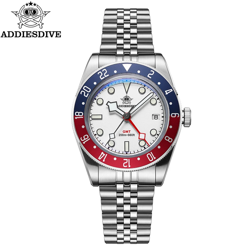 ADDIESDIVE GMT ダイバー ウォッチ 200m防水 腕時計 ADDIESDIVE Top Brand Luxury Man Wristwatch 200MM Waterproof
