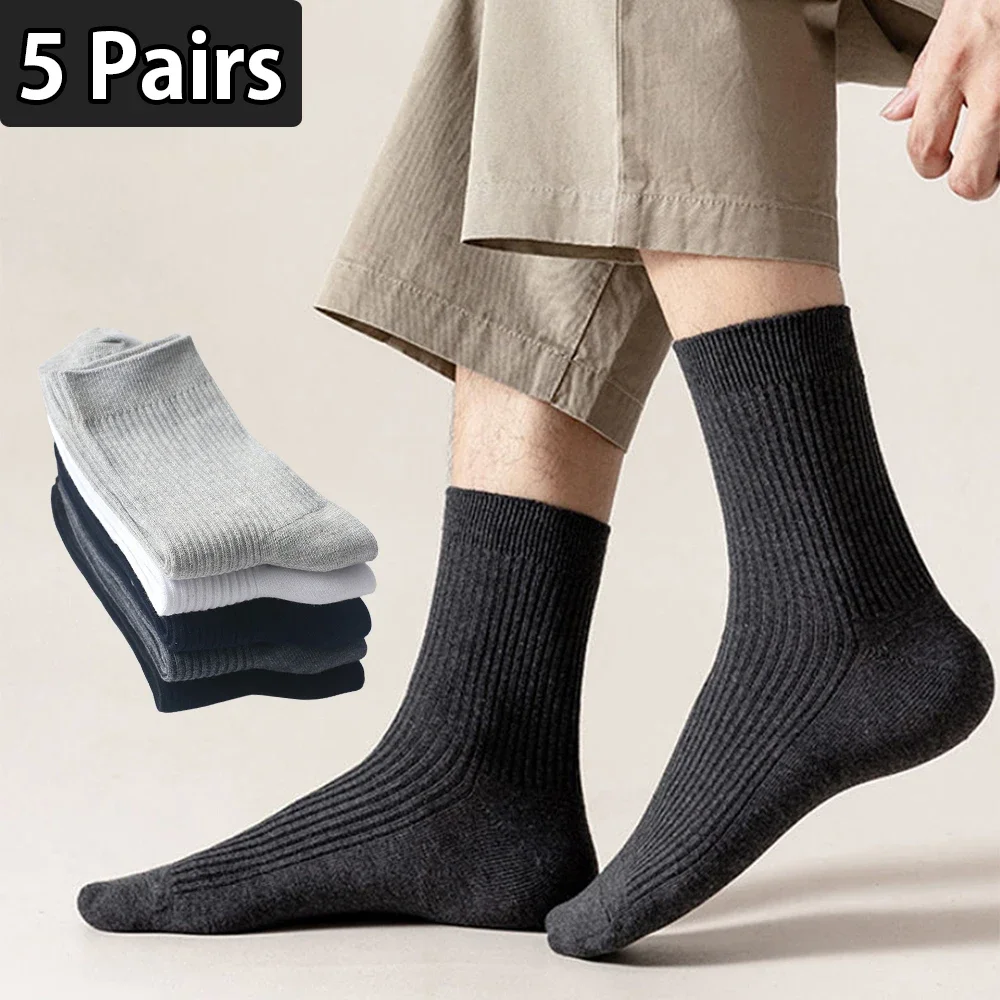 Calcetas Fruit Of The Loom Para Hombre, Algodón Afelpado 5 Pares Blanco Unitalla