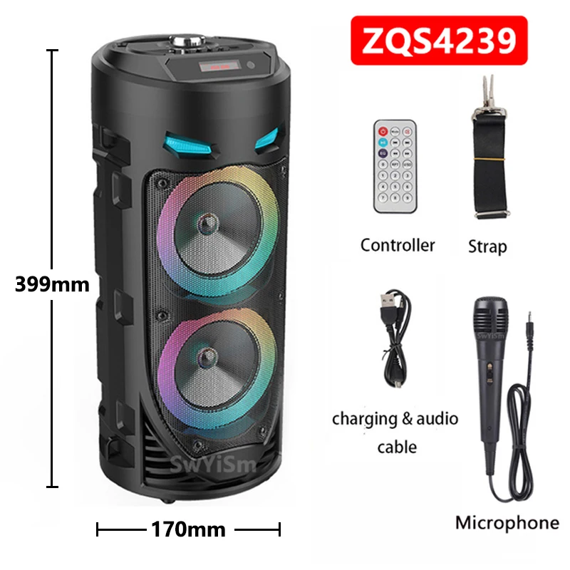 ポータブルBluetoothスピーカー30W,ワイヤレス,サウンドボックス