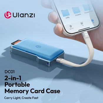 Ulanzi DC01 2-in-1 Portable Memory Card Case Dual-Slot 10Gbps with USB 3.1 controller for UHS-II / SD 4.0 Card for SD TF Cards